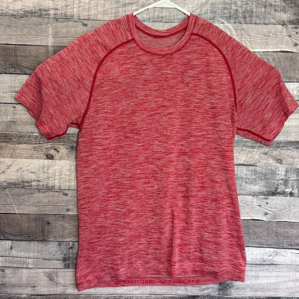 Lululemon Metal Vent Tech Shirt Mens Medium Red Gym Training Performance